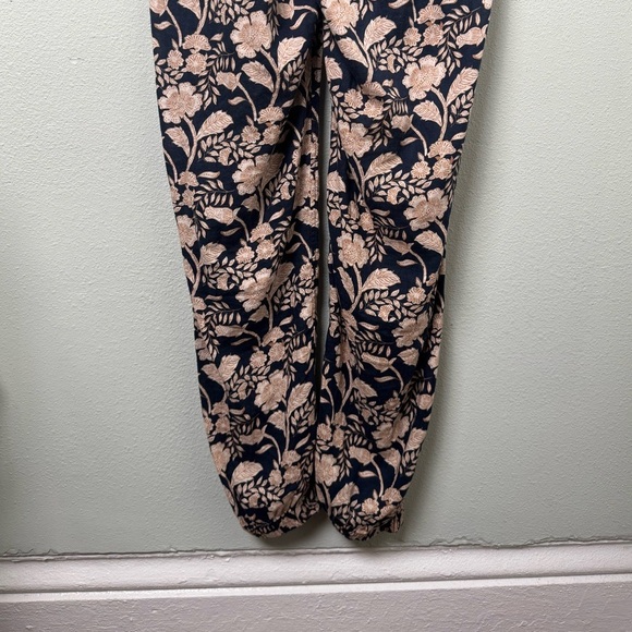 Faherty Linen Blend Savoie Jumpsuit Navy Avignon Meadow Size Small / Medium - Picture 10 of 14